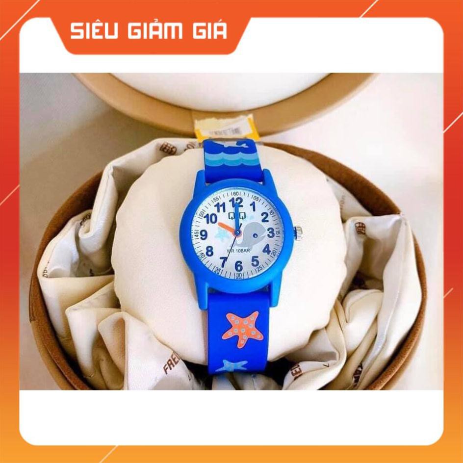 [New 2021] Đồng hồ trẻ em Casio QQ mặt cá heo , dây xanh Full Box ⚜️Hàng Authentic⚜️