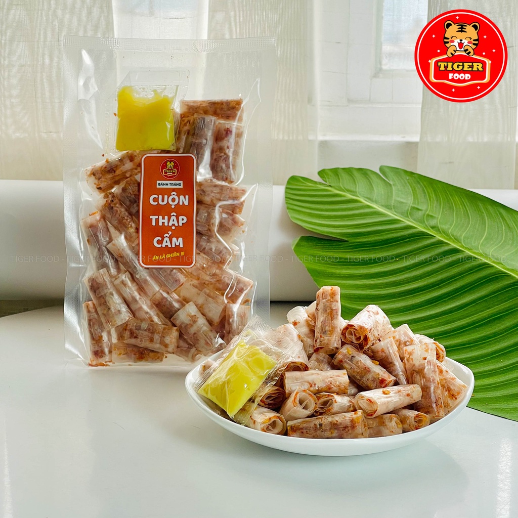 COMBO 5 vị bánh tráng SIÊU NGON TIGER FOOD Bánh tráng xì ke -Phô mai chà bông - Sa tế - Cuộn thập cẩm - lá dứa phô mai