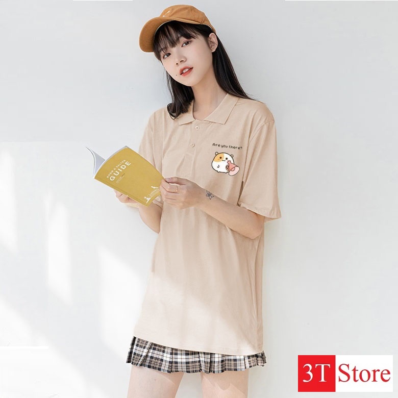 Áo Polo Nữ Freesize Form Rộng. Cotton Thấm Hút Mồ Hôi | BigBuy360 - bigbuy360.vn