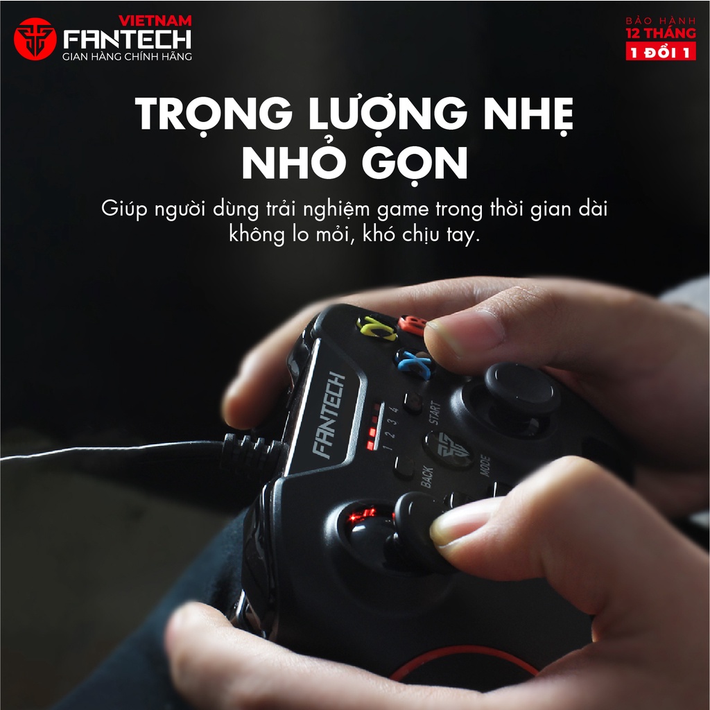 Tay Cầm Chơi Game Có Dây Fantech GP11 SHOOTER Dùng Được Cho PC, Console, Smart TV... 4 Chế Độ Cho Từng Thể Loại Game