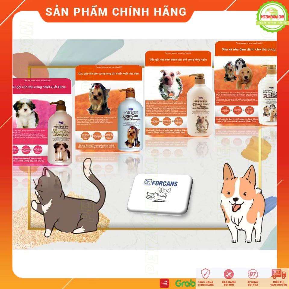 Sữa tắm cho chó mèo con FORCANS️ FREESHIP ️ MILD OLIVE dùng cho da nhạy cảm dưới 7 tháng tuổi | Hàn Quốc 750ml