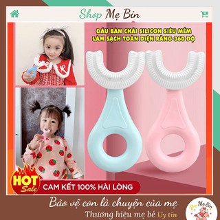 Bàn chải đánh răng silicon hình chữ u cho bé ❤️ bàn chải tập đánh răng cho bé từ 2 - 6 tuổi ❤️ bon shop