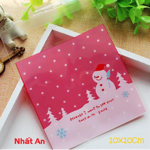 Túi dán Noel 10x10cm (Mẫu 16) - 100 cái