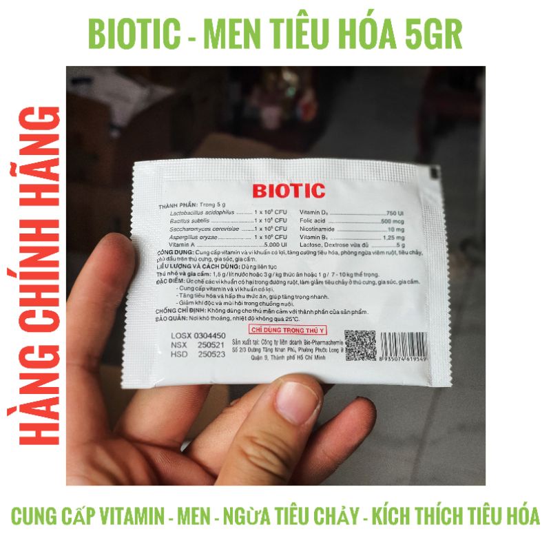 MEN TIÊU HÓA CHÓ MÈO - BIOTIC 5G