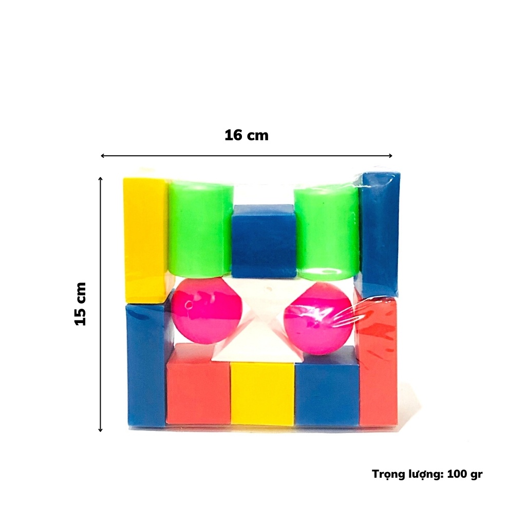 Bộ khối hình học bằng nhựa đồ chơi mầm non thông tư 02 (2 kích thước)