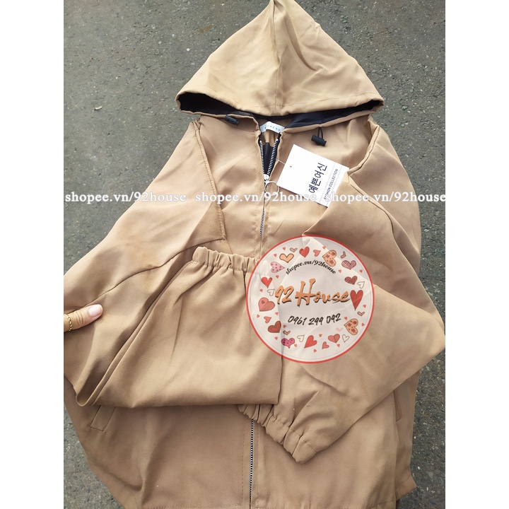 Áo khoác basic trơn phom rộng chất da lộn siêu đẹp, áo khoác 2 lớp có mũ trùm đầu