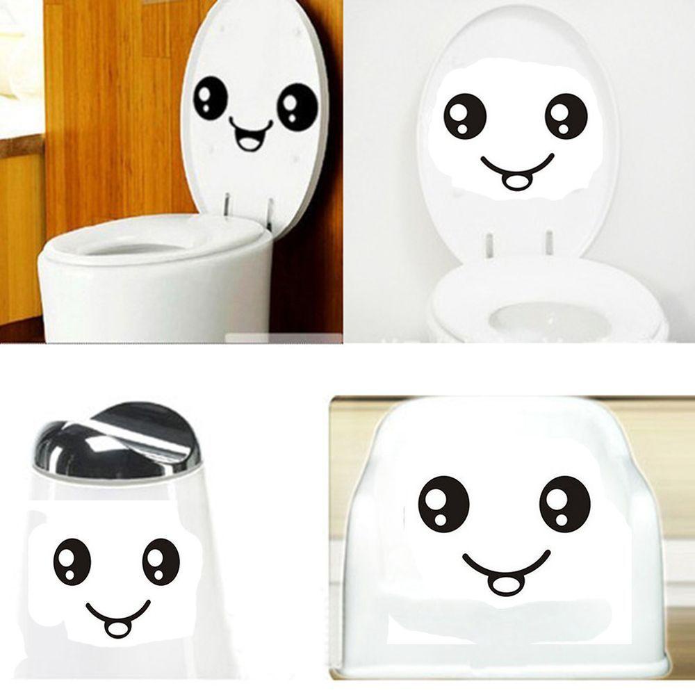 Miếng Dán Trang Trí Toilet Hình Mặt Cười DIY|Sticker Dán Kính Chiếu Hậu Xe Hơi / Nhà Tắm Họa Tiết Vui Nhộn Trang Trí Nhà Cửa