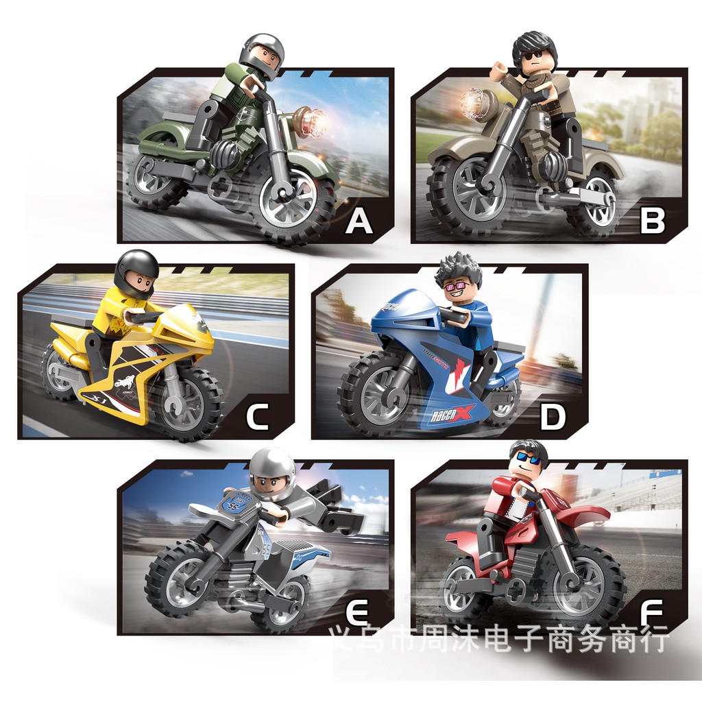 Xếp hình Lego XE MÁY Enlighten Squads 2200 10 mô hình đồ chơi lắp ráp phát triển trí tuệ cho bé (bán