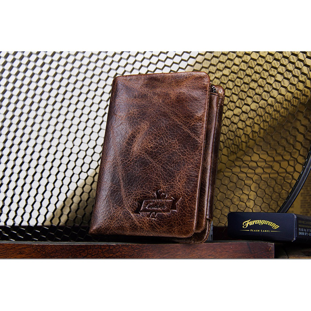 Ví Da Thật CONTACT’S Dạng Ngắn Thời Trang Lịch Lãm Dành Cho Nam