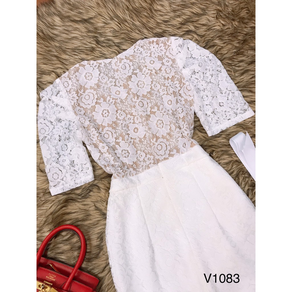 [ xả kho ] MiD Đầm ren body V1083 trắng Mie Design ảnh thật