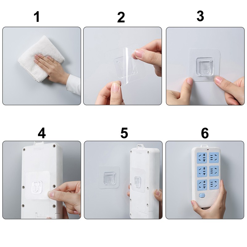 Móc Treo Đồ Dán Tường Bằng Nhựa Chống Thấm Nước Tiện Dụng Cho Gia Đình
