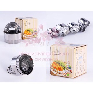 Set 5 khung inox cắt bánh Pateso