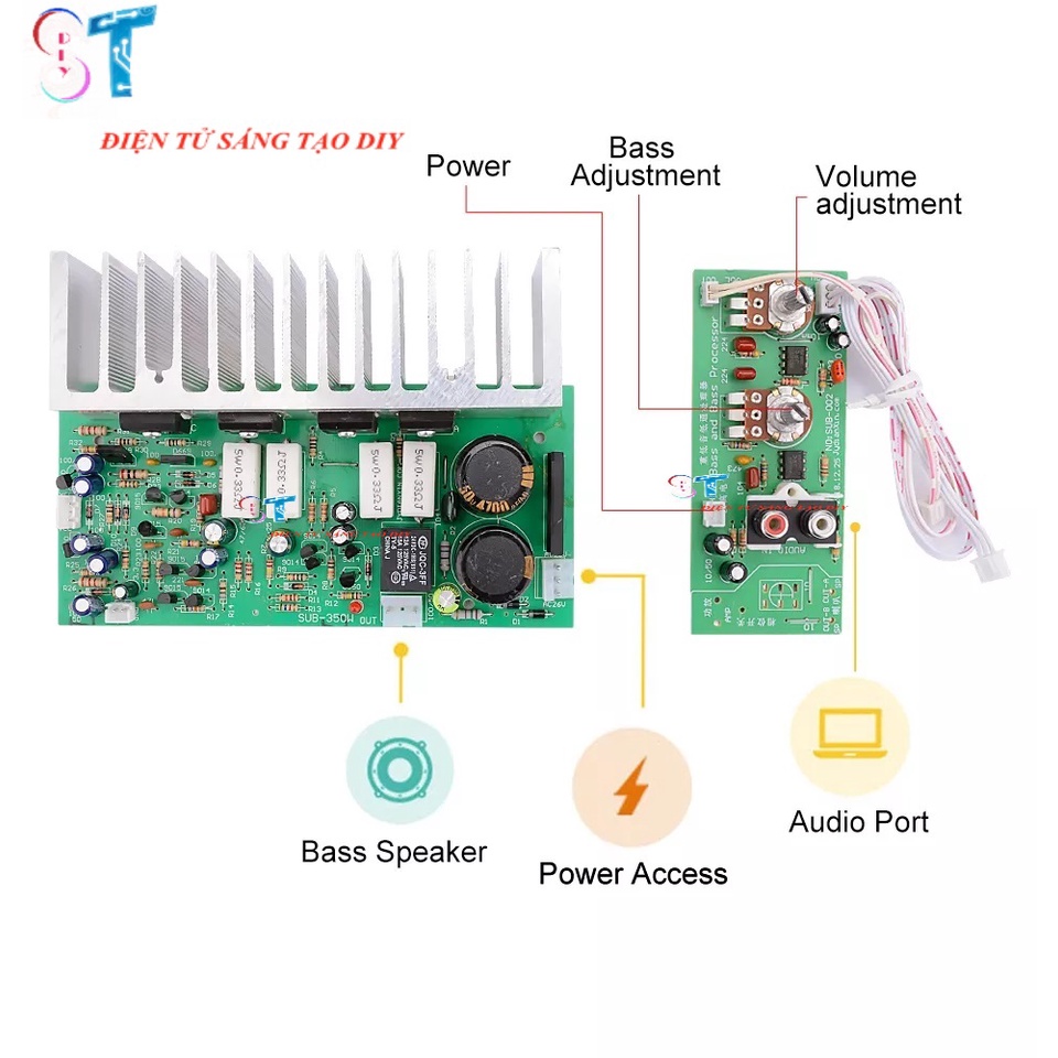 Mạch Âm Ly Khuếch Đại Âm Thanh Sub 24VAC – 28VAC Công Suất 350W