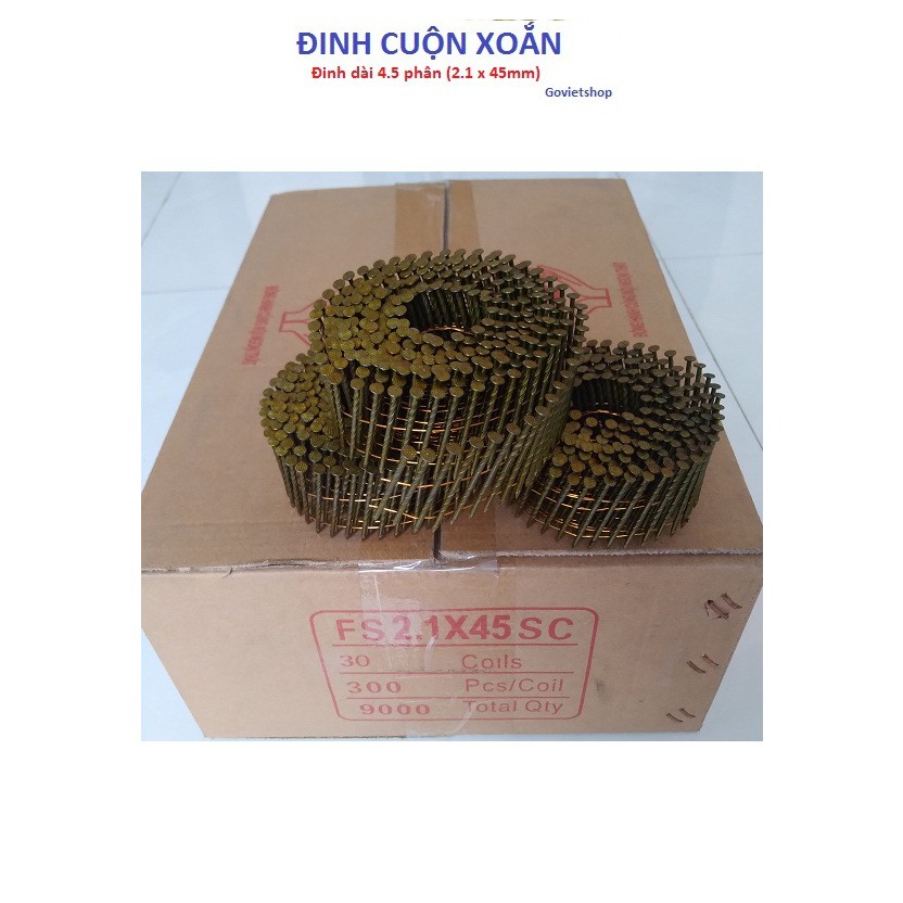 Đinh cuộn xoắn đóng pallet thùng gỗ - chiều dài 25mm - 32 - 38 - 40 - 45 - 50 - 57 - 60 - 70 - 80 - 130mm