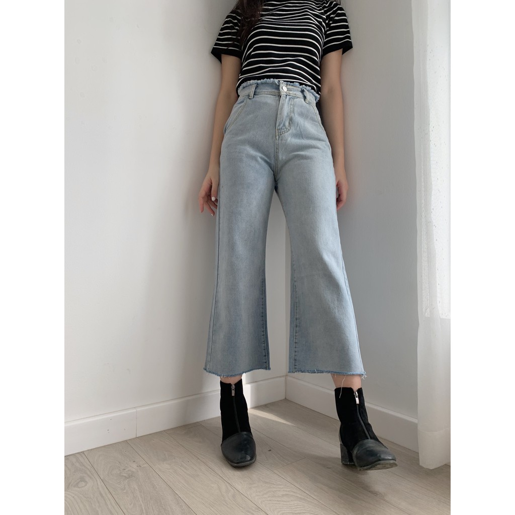 Quần bò ống rộng lưng cạp chun QB168 1994closet