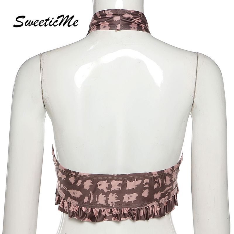 Áo Croptop Cổ Yếm In Họa Tiết Thời Trang 2021 Cho Nữ | BigBuy360 - bigbuy360.vn