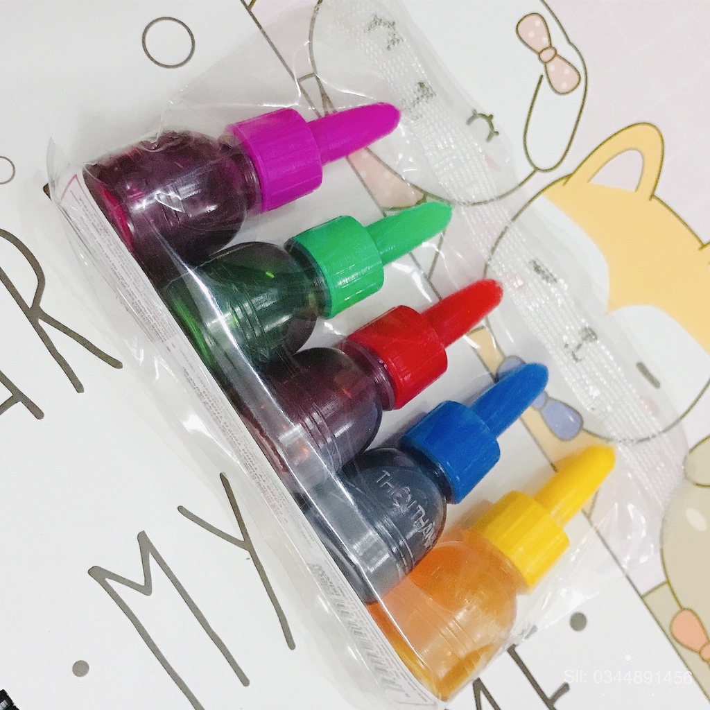 Combo 5 Màu Thực Phẩm - Màu Thực Phẩm Làm Bánh Và Làm Slime An Toàn