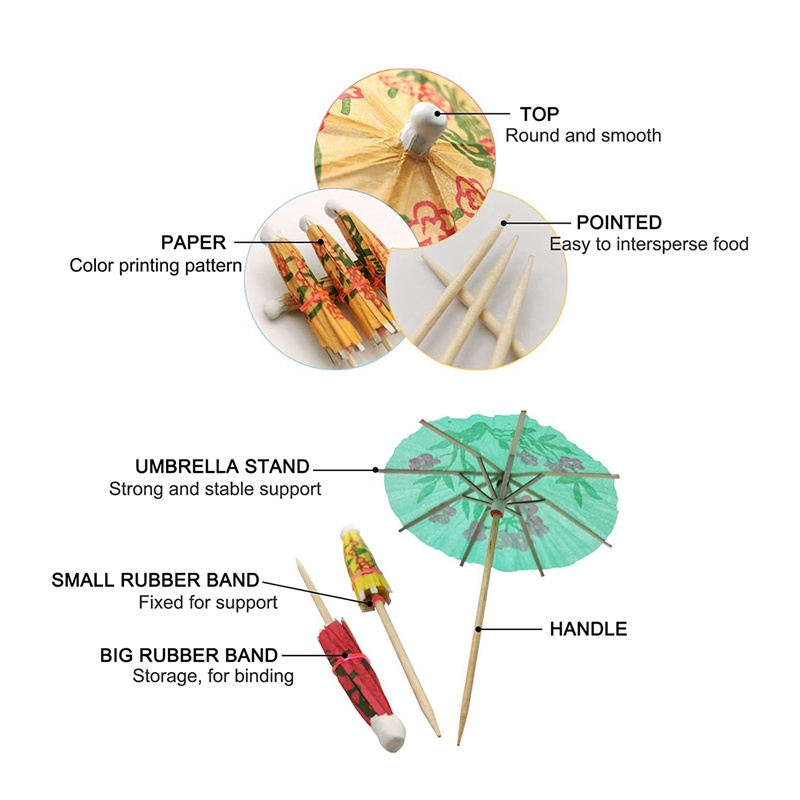 Dù Gấp 244 Trang Trí Đồ Uống Cocktail