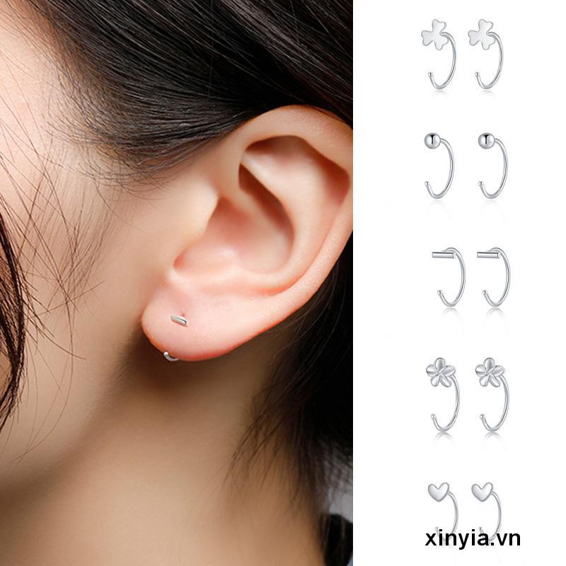 Bông Tai Mạ Bạc 925 Thiết Kế Nhỏ Nhắn Thời Trang Dành Cho Nữ