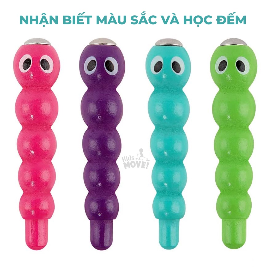 Bộ đồ chơi nam châm Chim gõ kiến bắt sâu Montessori cho bé 1-2-3 tuổi chính hãng TOPBRIGHT hàng cao cấp