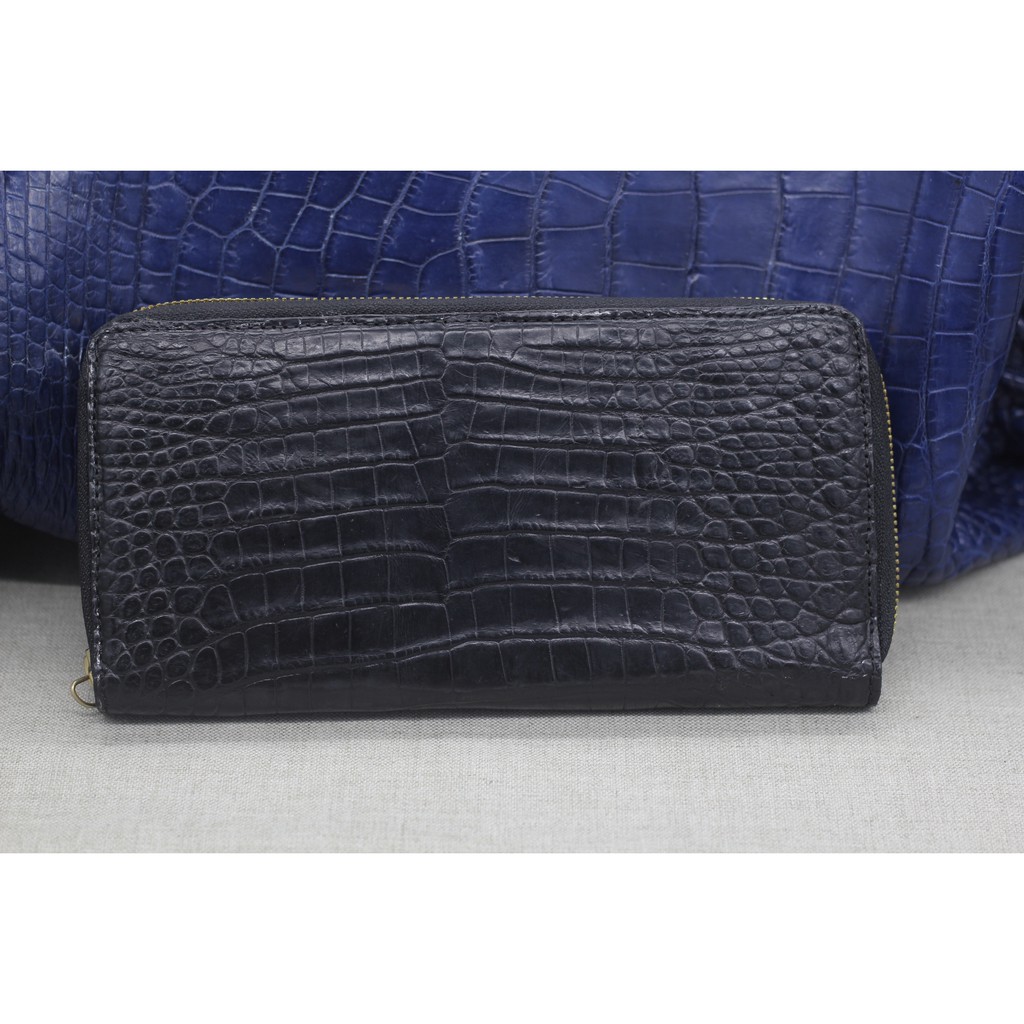 Ví/Bóp Cầm Tay Da Cá Sấu Thật Thiết Kế Tinh Tế- Sang Trọng- Quý Phái (Màu Đen)
