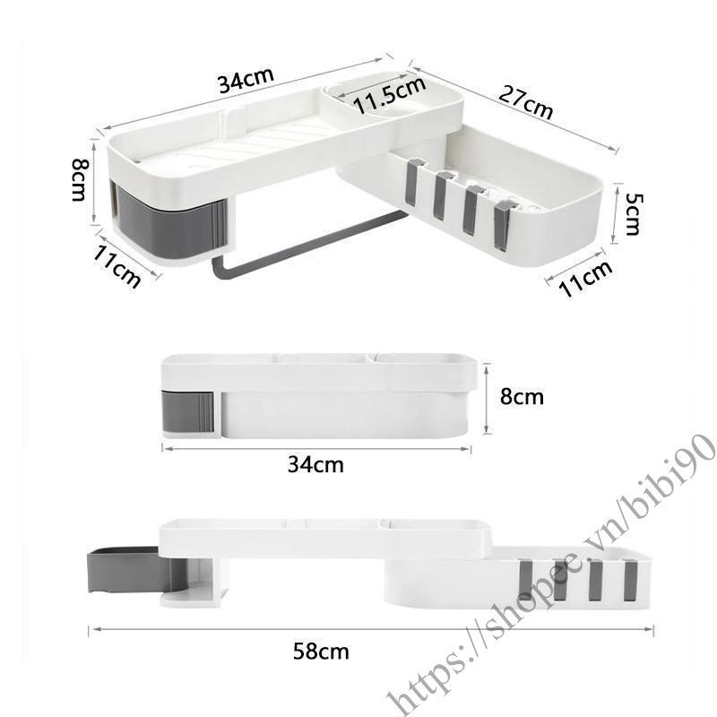 Kệ xoay để đồ phòng tắm treo tường vững chắc gấp gọn dễ dàng mẫu mới tại shop