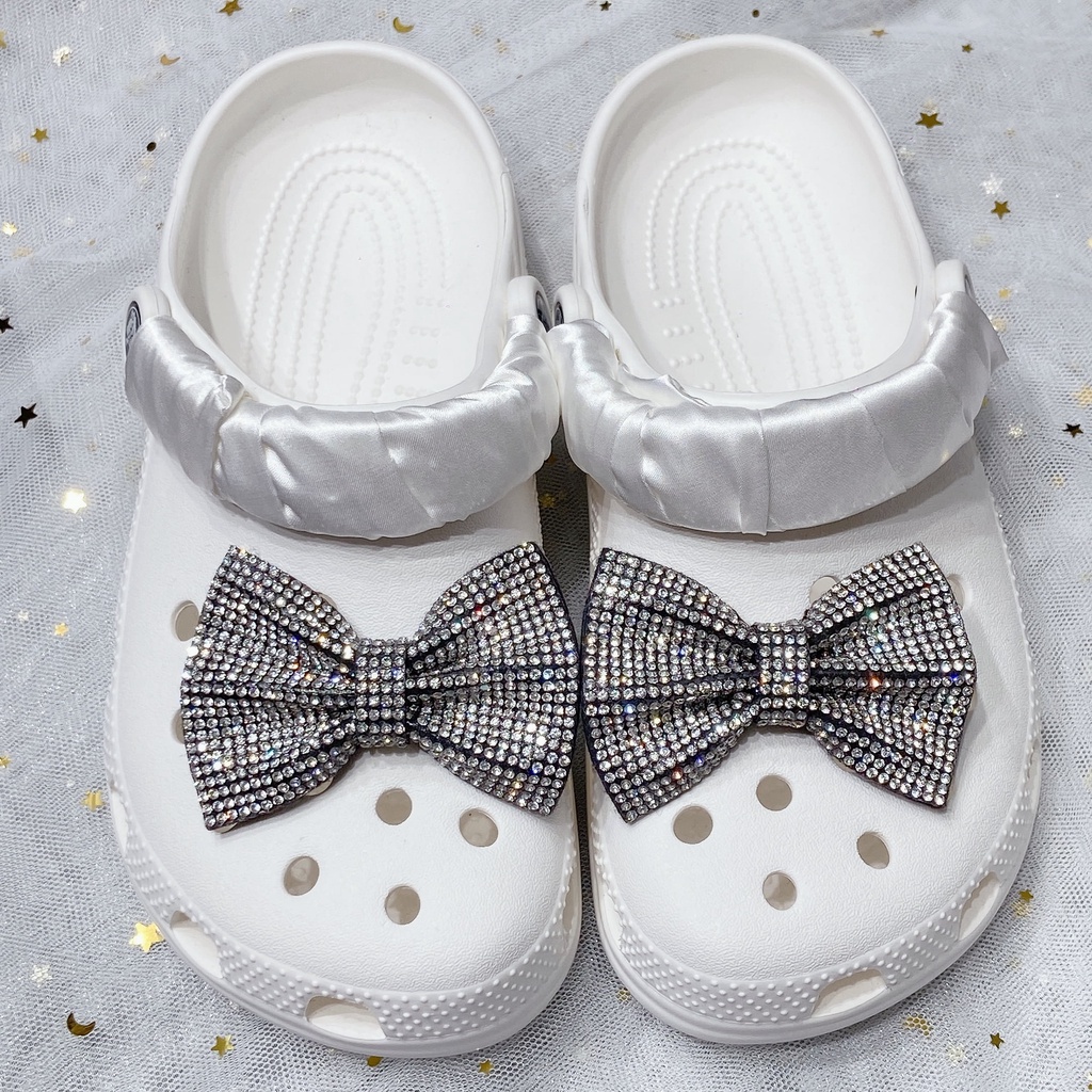 crocs Sticker shoes sticker for cross sandalsDây Ruy Băng Đính Đá Kim Cương Lấp Lánh Tự Trang Trí Giày Thời Trang shoe buckle  charm sticker
