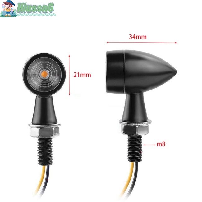 1 Cặp Đèn Xi Nhan Led Mini Bằng Nhôm + Pc Chống Thấm Nước Chống Trầy Xước Kiểu Retro Dành Cho Xe Máy