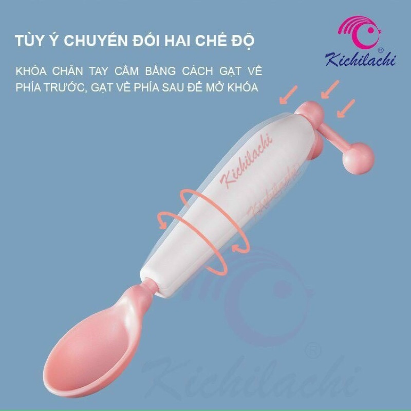 Muỗng/ Thìa cảm biến nhiệt xoay 360 độ báo nóng an toàn cho bé