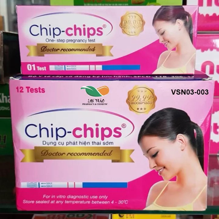 Que thử thai Chip Chips ⚡ 𝑪𝒉𝒊́𝒏𝒉 𝒉𝒂̃𝒏𝒈 ⚡ Nhanh chóng chính xác 99% - Hộp 1 Que