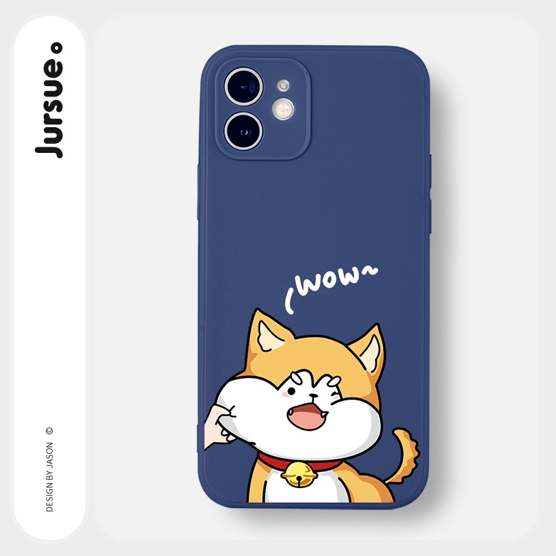 Ốp lưng JURSUE hoạt hình cặp đôi dễ thương đẹp cho iPhone 13 12 11 Pro Max SE 2020 X XR XS ip 8 7 6 6S Plus kute Y149