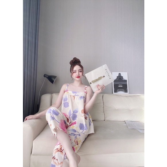 ❌HOT HOT❌Đồ bộ dài hai dây bảng, đồ bộ hai dây dài mặc nhà