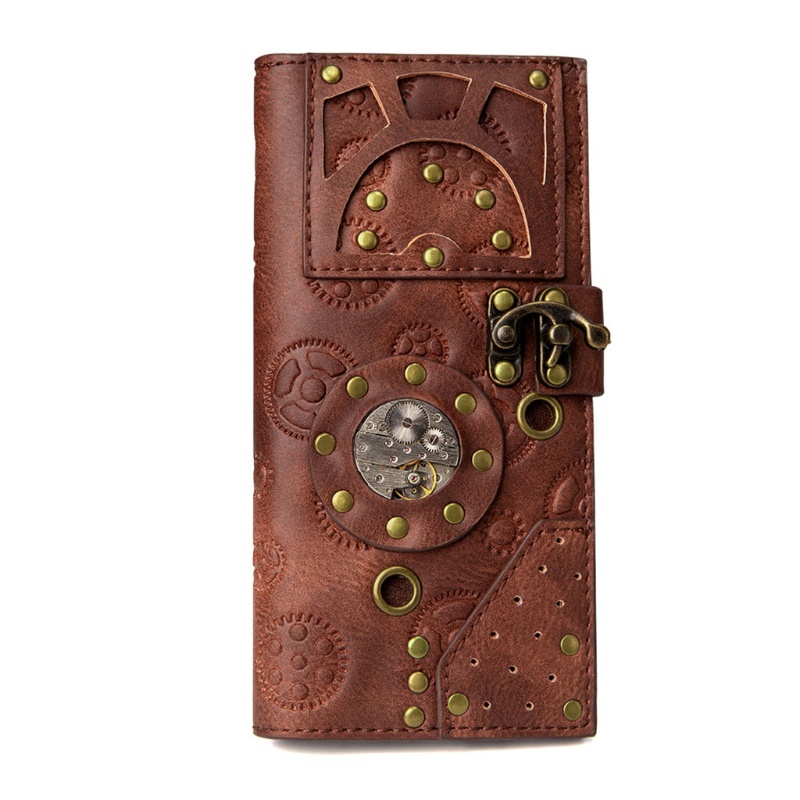 Ví Da PU Dáng Dài Phong Cách Steampunk Cổ Điển Thời Trang Cho Nữ
