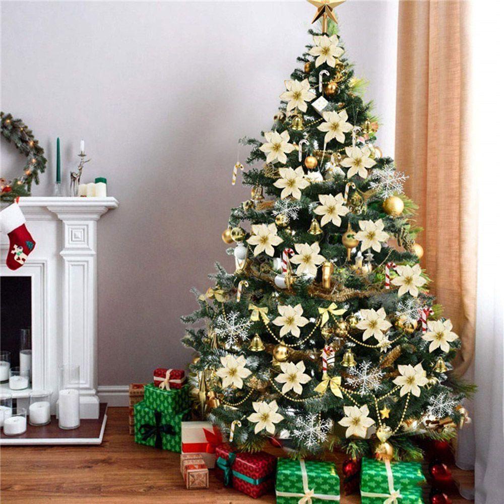 LET Set 120 Bông Hoa Giả Trang Trí Giáng Sinh Năm Mới