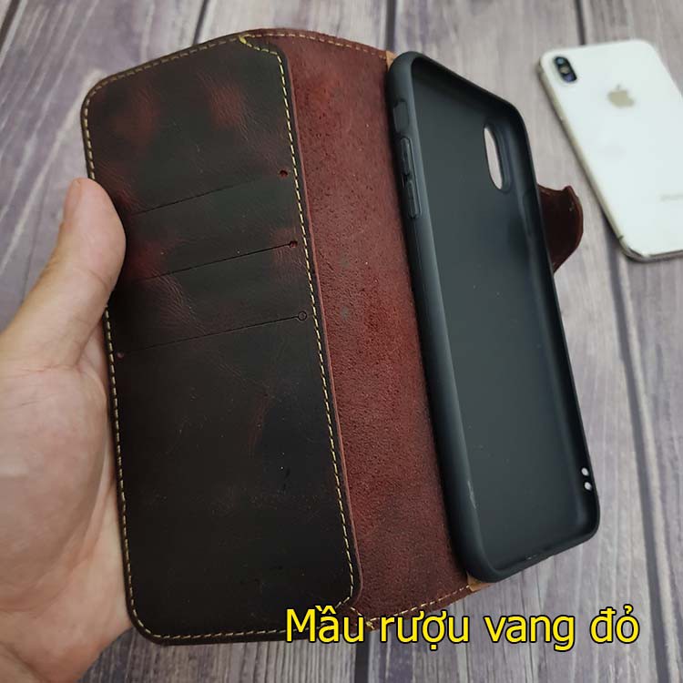 Bao da iPhone XS Max / XS da bò dạng ví cao cấp ( có dây ) | BigBuy360 - bigbuy360.vn