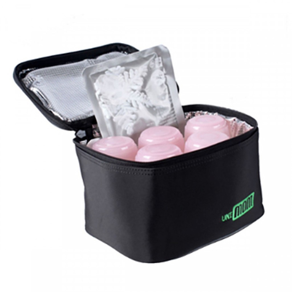 Túi giữ lạnh Unimom gồm 5 bình trữ sữa và 2 túi đá khô / UM870016