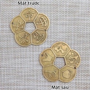 Đồng xu hoa mai kim tiên, xu phong thủy chiêu tài lộc - Chiêu tài, bình an