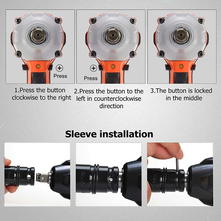 Máy bắn bulong cầm tay dùng pin 10 cell Động cơ không chổi than 100% lõi đồng