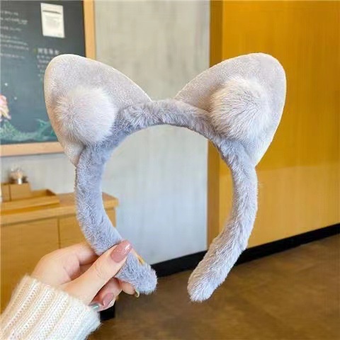 Cài tóc nữ tai mèo nhiều màu dễ thương cục bông xinh xắn giá rẻ có sẵn