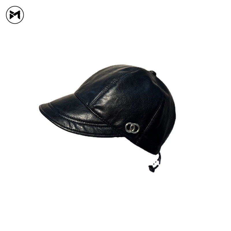 Mũ Lưỡi Trai Bằng Da In Logo Phong Cách Retro Anh Quốc