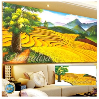 Tranh Đính Đá Ruộng Bậc Thang Siêu Đẹp 150x70cm