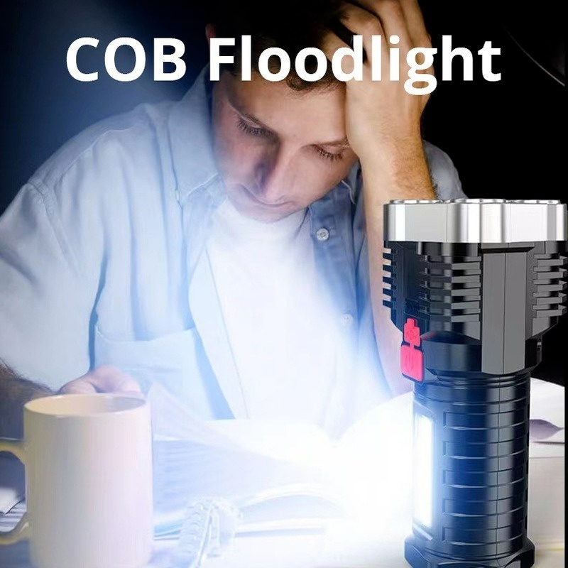 Đèn Pin LED COB Siêu Sáng 3 Trong 1 Có Thể Sạc Lại Tiện Dụng