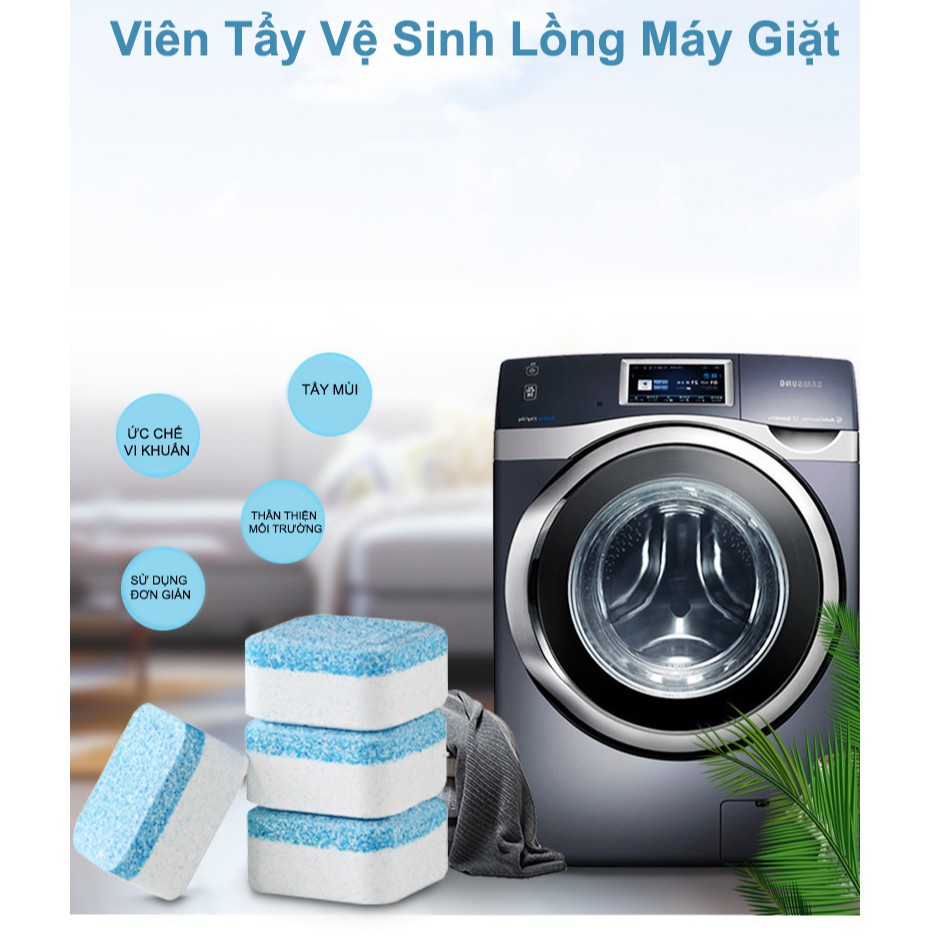 COMBO 5 Viên Tẩy Vệ Sinh Lồng Máy Giặt, Diệt khuẩn,Tẩy chất cặn bẩn Lồng máy giặt  - Bột vệ sinh máy giặt