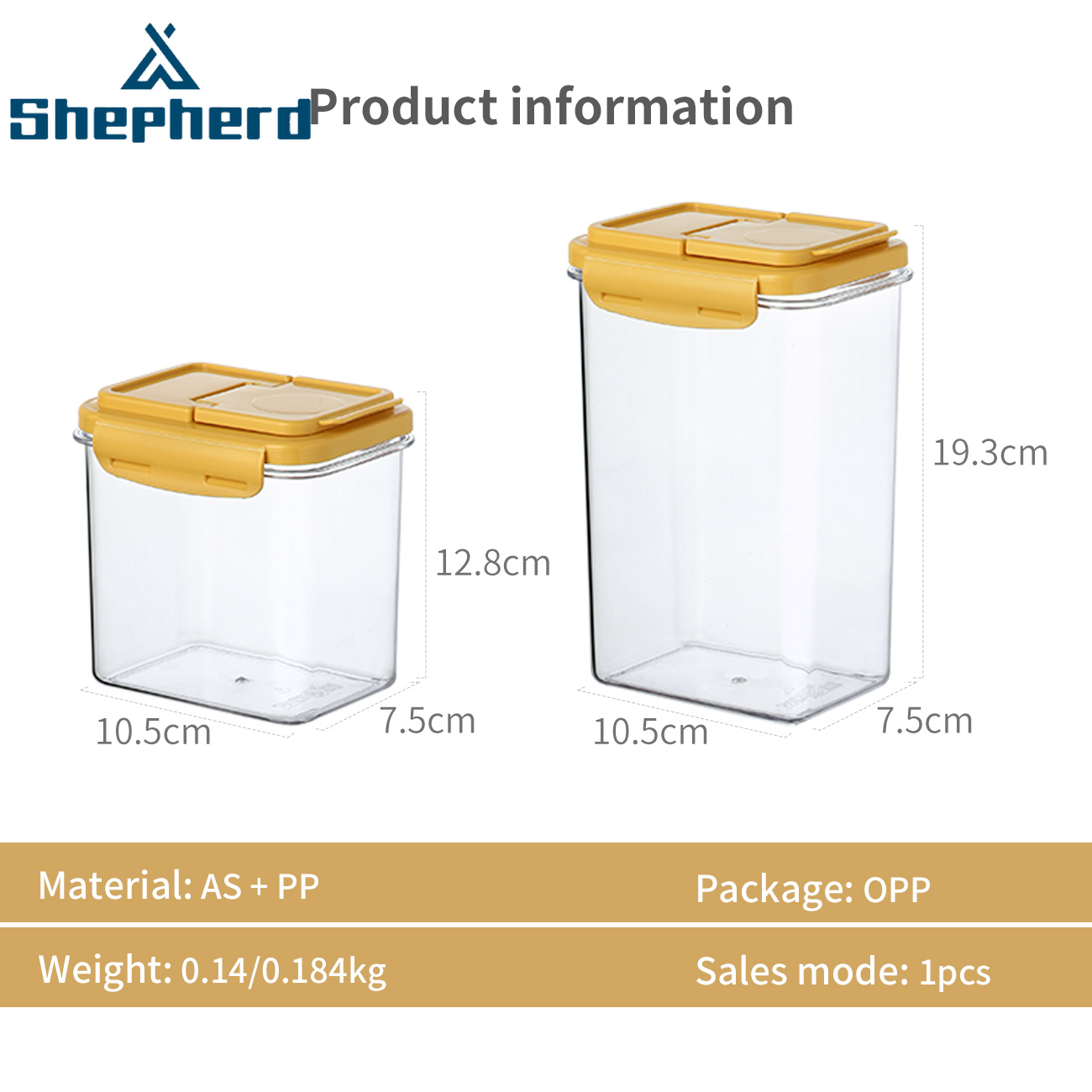 Hộp đựng ngũ cốc Shepherd trong suốt có nắp đậy kép | BigBuy360 - bigbuy360.vn