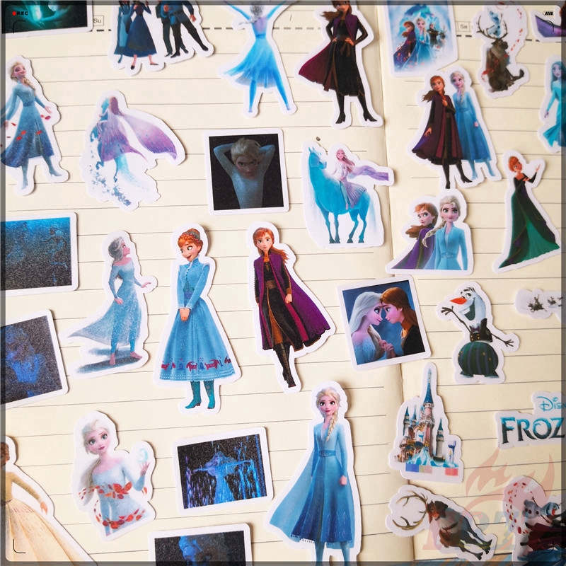 Set 40 Miếng Dán Hoạt Hình Frozen Ii Q-2 Trang Trí Sổ Tay