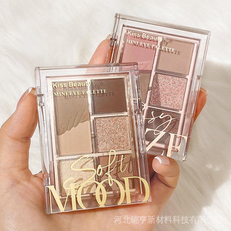 Bảng Phấn Mắt 6 Màu Lì Và Màu Ánh Ngọc Trai Hiệu Kiss beauty Cho Học Sinh