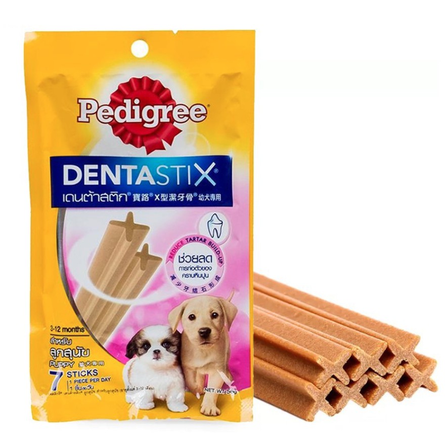 Bánh xương gặm sạch răng DentaStix Pedigree cho chó con 7 thanh 56g