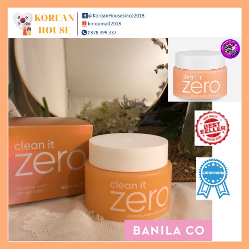 (Chính hãng) SÁP TẨY TRANG CLEAN IT ZERO VITA-PUNPKIN_BANILA CO