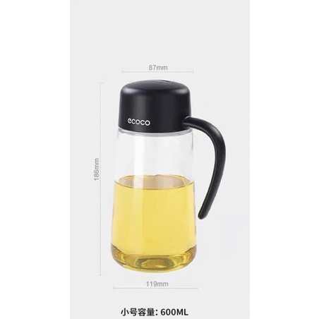 Bình Đựng Dầu Ăn, Nước Mắm, Gia Vị Thuỷ Tinh ECOCO Đóng Mở Tự Động Sang Trọng