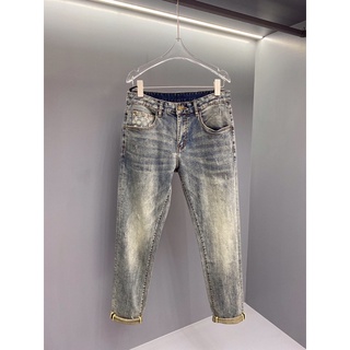 Quần jeans nam màu bạc in họa tiết cao cấp Dior CD